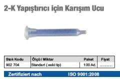 2-K yapıştırıcı için Karışım ucu eski tip uç