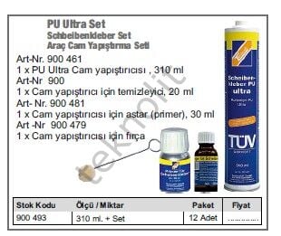 PU Ultra Araç cam yapıştırıcısı set