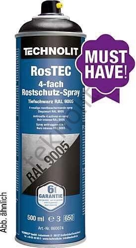 Technolit rostec siyah antipas boya ral 9005 500 ml.