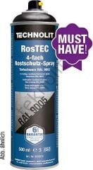 Technolit rostec siyah antipas boya ral 9005 500 ml.